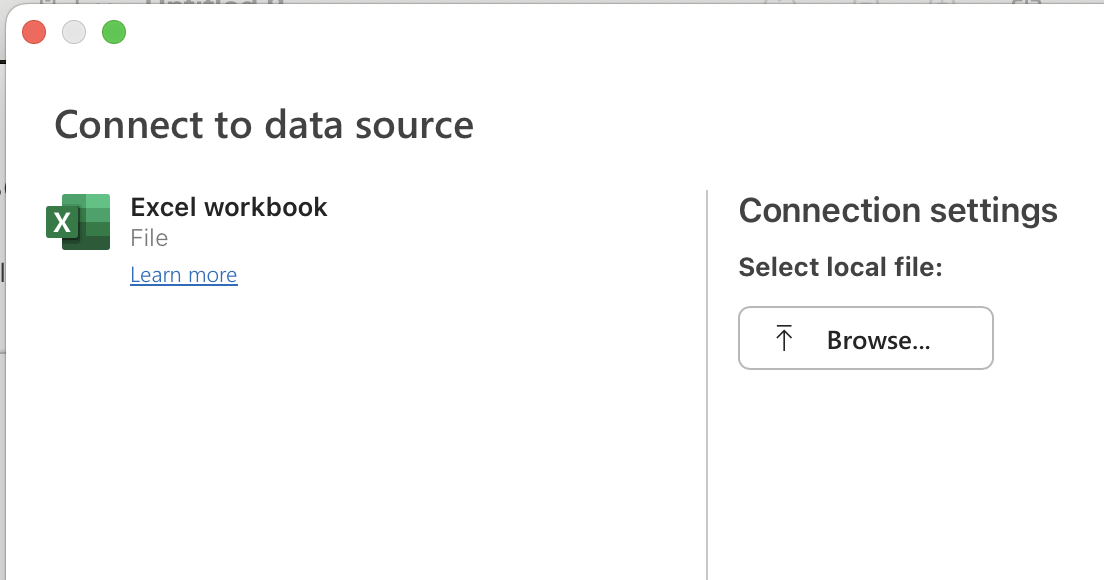 Browse to saved workbook (macOS)