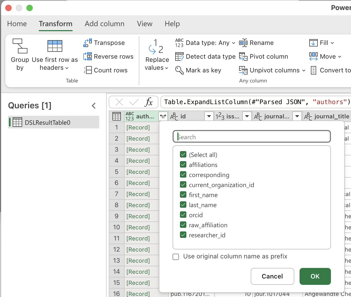 Expand list into rows